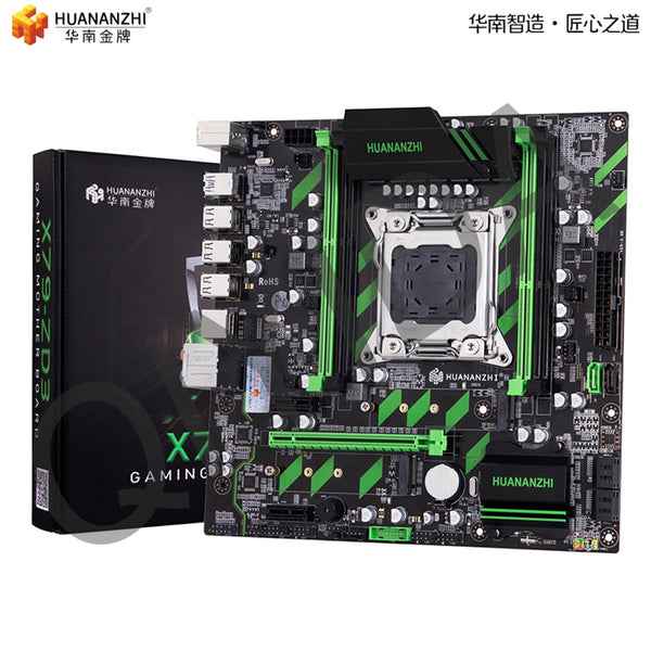 HUANANZHI X79 motherboard huanan X79 LGA2011 ATX SATA3 USB3.0 Dual PCI-E 16X NVME M.2 SSD support REG ECC RAM Xeon E5 CPU